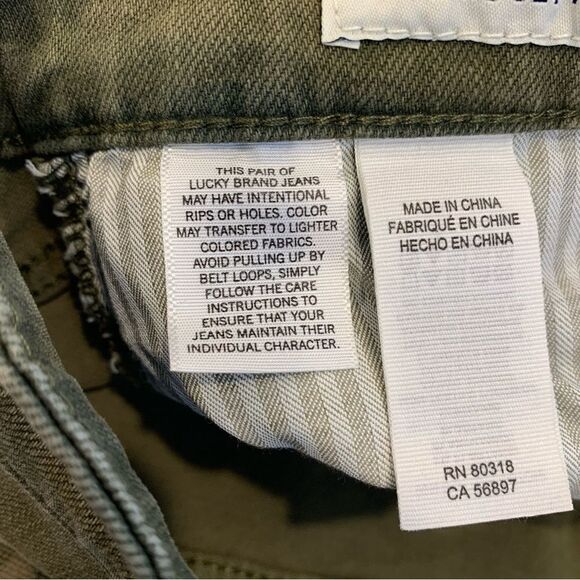 Lucky Brand Camo Bridgette Crop Jeans Size 6 Raw Hem - Picture 10 of 11